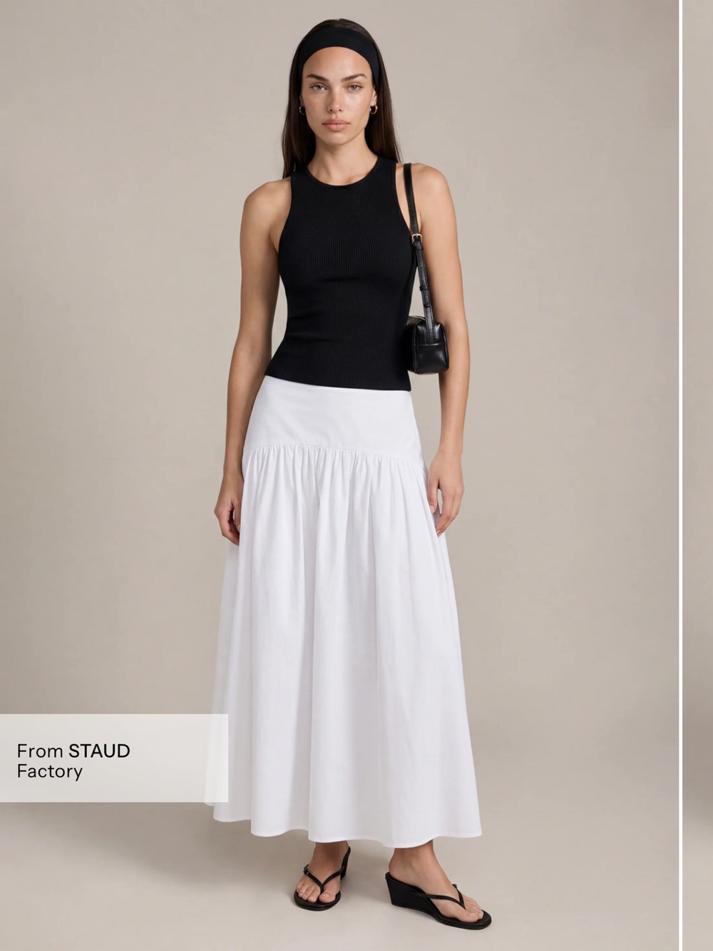 NWT Few Moda Vashti Cotton Skirt Size 2 White Staud o.p.t drop waist maxi